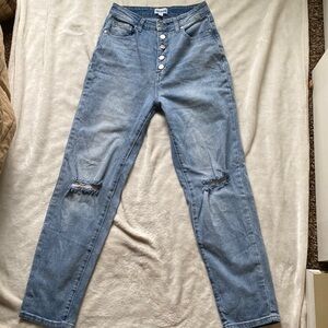 Abound High Rise Distressed Mom Jeans